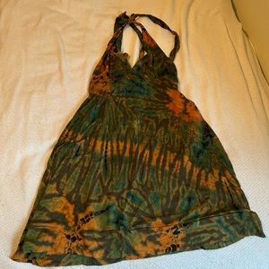 Culture Shop tye dye beach wrap, dress, serong, maxi dress Medium Orange Green